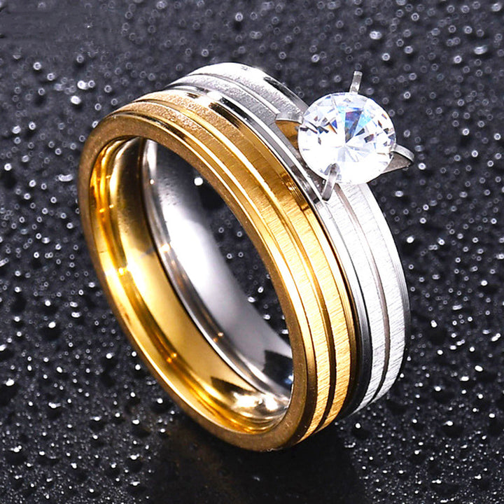Frosted Titanium Steel Couple Ring Wedding – Gifts for Couples — 1