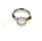 Roman numerals round shell agate ring – Birthday Gifts — 6