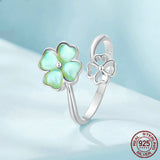 Lucky Four-Leaf Clover Ring Sterling Silver – Thoughtful Gifts — 5
