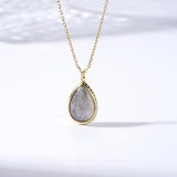 Mysterious Blue Light Elongated Stone Necklace – Jewelry Gift Ideas — 5