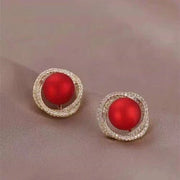 Red Petals Elegant High Sense New Year Earrings – Holiday Gift Ideas — 4