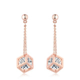 Simple And Fashionable Square Earrings With Zircon – Surprise Gifts — 3