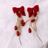 Super Cute Velvet Bow Earrings For Christmas – Birthday Gifts — 3