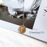 Simple Vintage Carved Coin Pendant Necklace – Jewelry Gift Ideas — 10