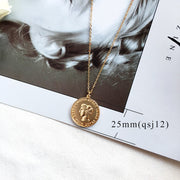 Simple Vintage Carved Coin Pendant Necklace – Jewelry Gift Ideas — 10
