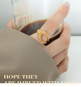 Women's Titanium Steel Hollow Ring – Gifts for Her — 7