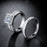 Wedding Engagement Ring Gold Plated Silver Zircon – Gifts for Couples — 4