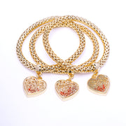 Three-color Corn Chain Rose Peach Heart Bracelet – Jewelry Gift Ideas — 5