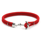 Navy Hand Braided Stainless Steel Anchor Bracelet – Jewelry Gift Ideas — 8