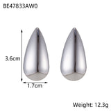 Minimalist Titanium Steel Ear Studs Triangle Oval – Stylish Gifts — 19