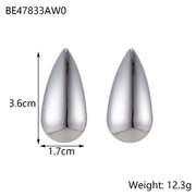 Minimalist Titanium Steel Ear Studs Triangle Oval – Stylish Gifts — 19