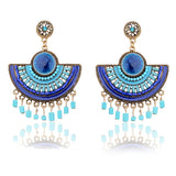 Bohemian Fan Earrings Rice Bead Earrings Ice Split – Thoughtful Gifts — 9
