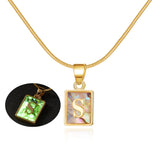 26 Letter Square Necklace Colorful Shell Luminous – Jewelry Gift Ideas — 16