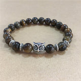 Owl Tiger's Eye Volcanic Stone Energy Bracelet – Jewelry Gift Ideas — 1
