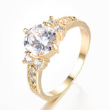 Rhinestone Zircon Four-claw Round Ring – Thoughtful Gifts — 5