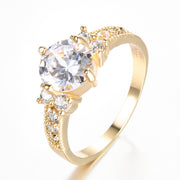 Rhinestone Zircon Four-claw Round Ring – Thoughtful Gifts — 5