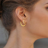 Trend Ins Wind Geometric Double Round Earrings – Birthday Gifts — 1