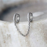 Double Pierced Conjoined Diamond Earrings Women – Gifts for Her — 3