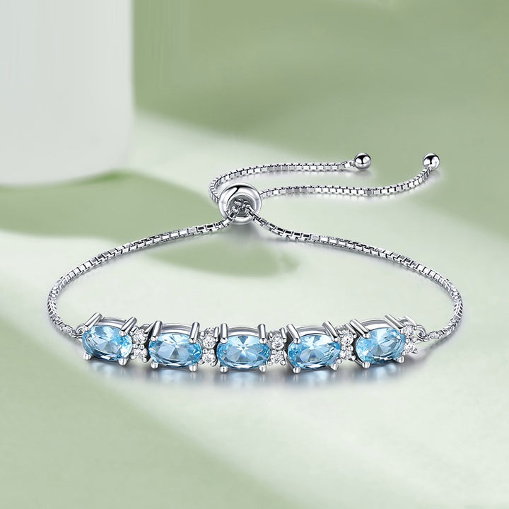 925 Sterling Silver Sky Blue Topaz Bracelet – Jewelry Gift Ideas — 1