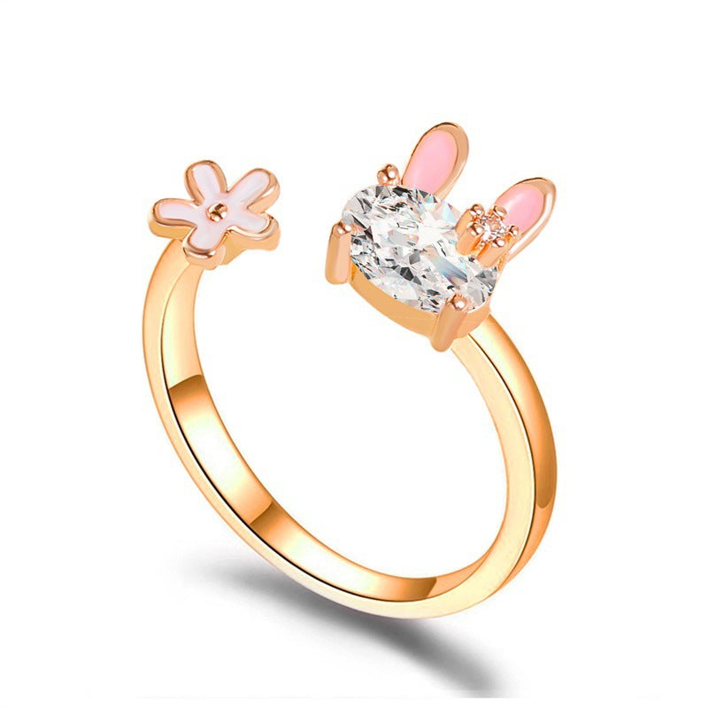 Beautiful Girl Heart Flower Index Finger Ring – Jewelry Gift Ideas — 1