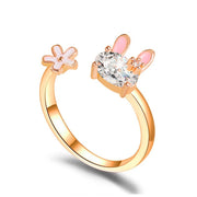 Beautiful Girl Heart Flower Index Finger Ring – Jewelry Gift Ideas — 1