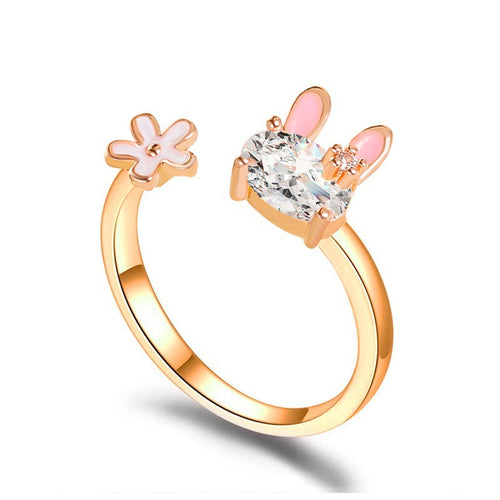 Beautiful Girl Heart Flower Index Finger Ring – Jewelry Gift Ideas — 1