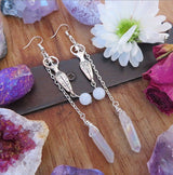 Moonstone And Angel Halo Quartz Wrap Earrings – Holiday Gift Ideas — 2