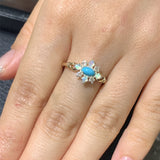 Rhombus Turquoise Natural Opal Opal Ring 925 – Unique Gift Ideas — 10