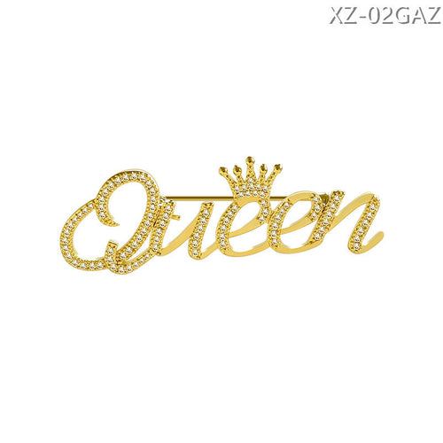 Collar Buckle Anti-fade Queen Letter Brooch Women – Jewelry Gift Ideas — 1