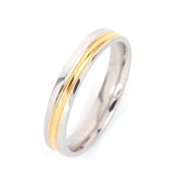 Stainless Steel Couple Ring Middle Golden – Gifts for Couples — 3