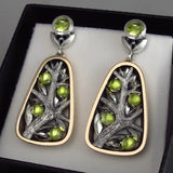 Natural Beautiful Moonstone Big Tree Shape Earrings – Gifts for Her — 4