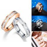 Fashion Rhinestones Rings Women Stainless Steel Ring – Stylish Gifts — 1