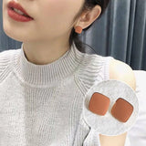 925 Silver Needle Square Simple Color Stud Earrings – Gifts for Her — 14