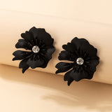Simple Earrings Ins Cold Wind Black Flower Diamond – Birthday Gifts — 3