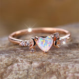 Love Moon Three Claw Ring On Both Sides Simple – Gifts for Couples — 11