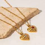 Alloy Heart-shaped Necklace With Diamond Fashion INS – Stylish Gifts — 3