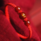 Zodiac Red Rope Bracelet Natural Red Agate – Jewelry Gift Ideas — 1