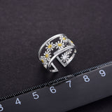 Sterling Silver Ladies Adjustable Small Daisy Ring – Useful Gifts — 5