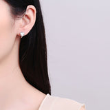 925 Loving Heart In Sterling Silver Zircon Earrings – Gifts for Her — 3