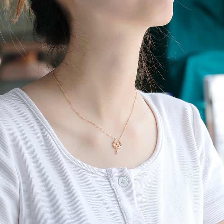 Beautiful Girl Crescent Necklace – Jewelry Gift Ideas — 1