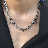Hip Hop Spliced Riveted Nail Necklace For Men – Jewelry Gift Ideas — 4