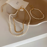 Vintage Chain Freshwater Pearl Double Bracelet – Jewelry Gift Ideas — 2