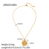 Stainless Steel 18K Gold Thread Circle Pendant – Jewelry Gift Ideas — 3