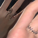 Dark Red Zircon Metal Butterfly Ring – Useful Gifts — 3