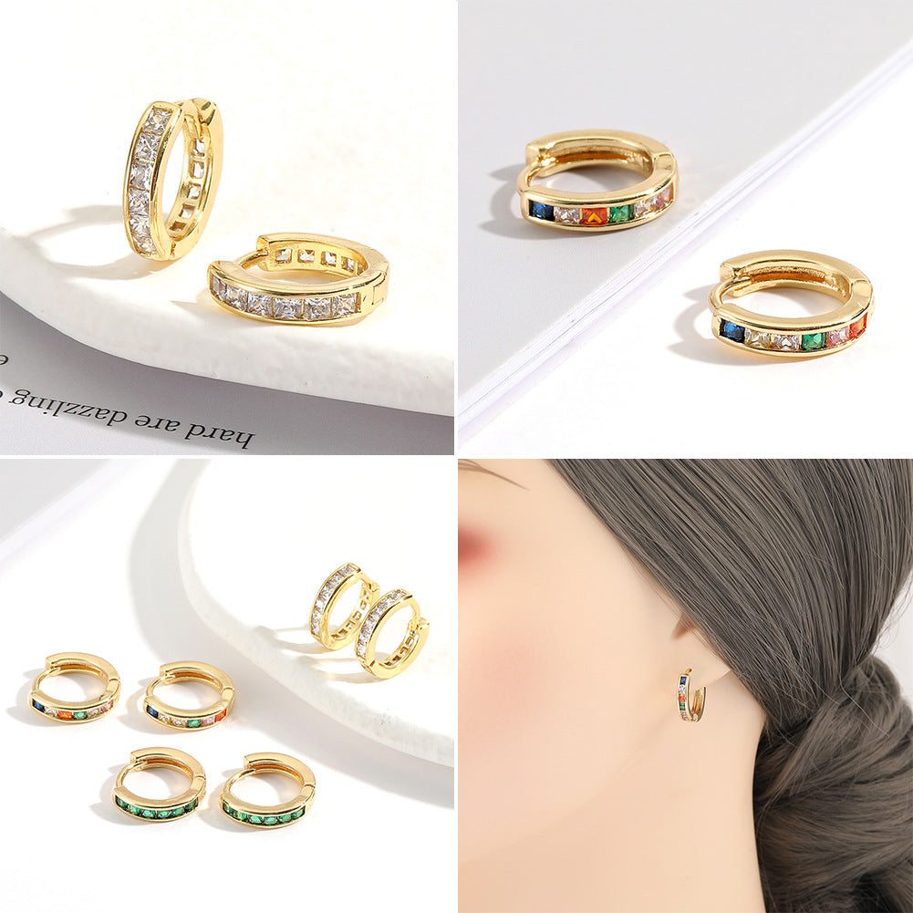 Fashion Copper Plating 18K Gold Earrings Ins Geometric – Stylish Gifts — 1