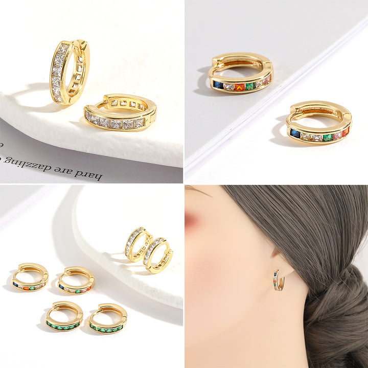Fashion Copper Plating 18K Gold Earrings Ins Geometric – Stylish Gifts — 1