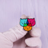 Three Primary Colors Cat Head Brooch Cute Animal – Jewelry Gift Ideas — 3