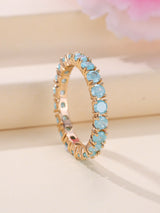 French Retro Champagne Gold Blue Ice Flower Zirconium – Surprise Gifts — 2
