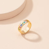 Oil Dripping Twelve Constellation Free Size Rings – Birthday Gifts — 15