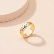 Oil Dripping Twelve Constellation Free Size Rings – Birthday Gifts — 15